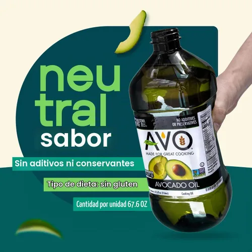 Vista 9 de Aceite de aguacate AVO 100% no transgénico, 67.6 Fl-oz, sin conservantes añadidos