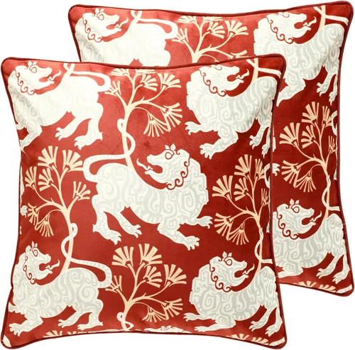 Vista 97 de patdrea Funda de almohada de terciopelo francés de diseño, 18 x 18 pulgadas Aviario