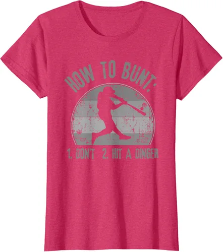 Vista 11 de Cómo Bunt Don't Hit A Dinger - Camiseta divertida de béisbol y sóftbol, Negro, S