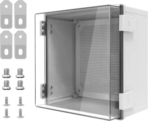 Vista 11 de Caja de derivación de plástico ABS IP65 a prueba de polvo e impermeable, recinto universal para proyectos eléctricos con carcasa bisagra gris