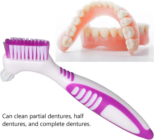 Vista 8 de Cepillo de limpieza de dientes falsos, cepillo de dientes portátil de doble cara para cepillos, juego de múltiples capas, cepillos de dientes