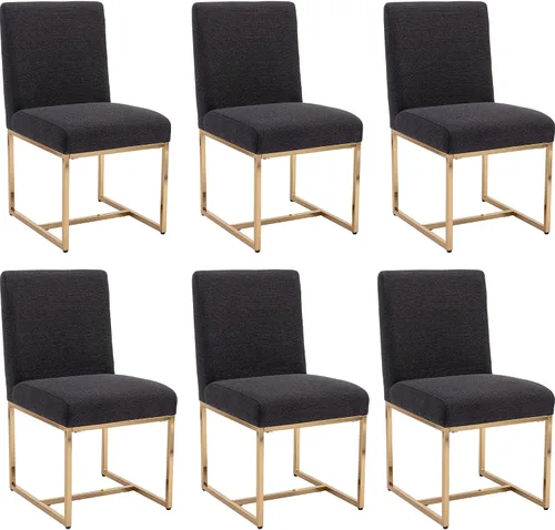 Vista 19 de BESTANO Sillas De Comedor - Juego de 2 sillas de comedor modernas negras tapizadas de piel sintética para cocina y comedor con marco de metal negro