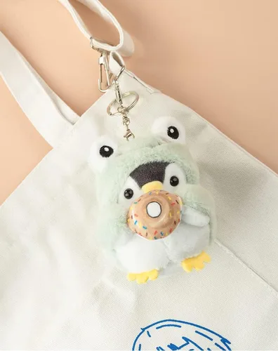 Vista 5 de BONICI Lindo disfraz creativo y encantador para cosplay juego de pingüino con diseño de bebé llavero y llaveros Rana