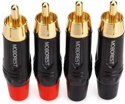 Vista 11 de Moborest - Adaptador de conectores RCA de audio/phono, chapado en oro