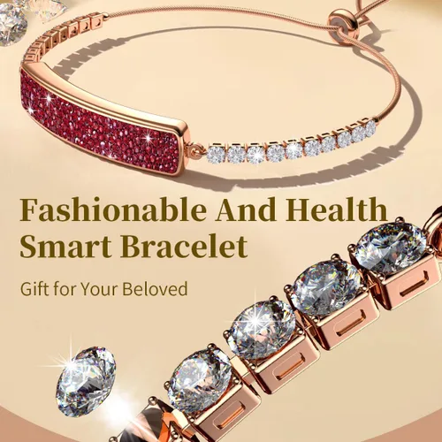 Vista 2 de Rastreador de actividad física elegante pulsera inteligente de diamantes para mujer pulsera de salud pulsera de frecuencia cardíaca monitor