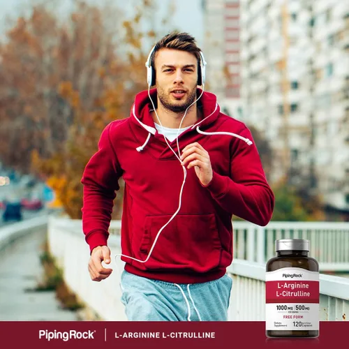 Vista 6 de Piping Rock L-Arginina L-Citrulina Suplemento 1500 mg 120 Cápsulas Pastillas de forma libre para hombres y mujeres Sin OMG, sin gluten