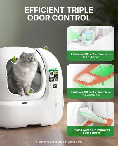 Vista 12 de PETKIT Purobot Max Pro2 - Caja de arena automática para gatos con cámara AI