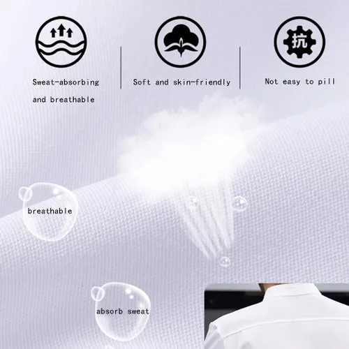 Vista 3 de Unisex Chef Coat with Pockets Shirt Uniforms Chef Jacket Chef Uniform Summer for Hotel Kitchen Restaurant