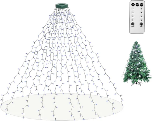 Vista 11 de aneeway 400 luces LED para árbol de Navidad, luces de Navidad con 8 modos de luz y función de memoria, 16 cadenas de luces de 6.6 pies con función