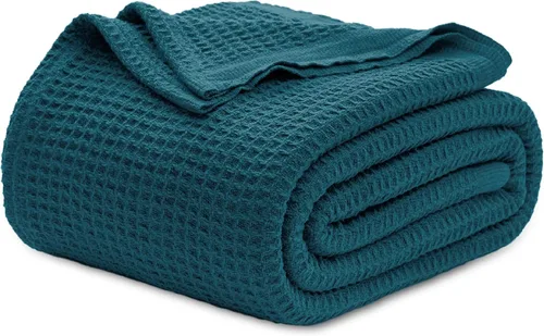 Vista 27 de Bedsure Gentlesoft - Manta de 100 % algodón, tamaño Twin XL, para dormitorio universitario, transpirable y suave, manta Twin de tejido waffle