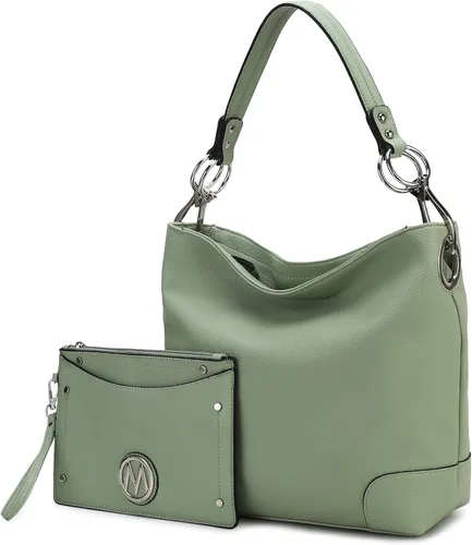 Vista 57 de MKF Collection Mia K - Bolso Hobo para mujer, de piel vegana, bolso de hombro holgado, bolso con asa superior