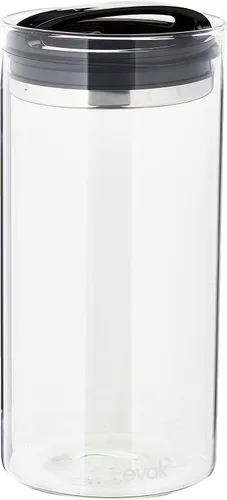 Vista 9 de Prepara Contenedor de almacenamiento de vidrio EVAK con mango de color blanco brillante, compacto, pequeño, S, Negro Gloss Hyle