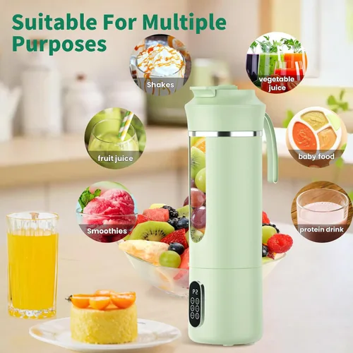 Vista 2 de Licuadora inalámbrica portátil, pequeño exprimidor recargable, mini licuadora personal para batidos y batidos, con función de limpieza automática