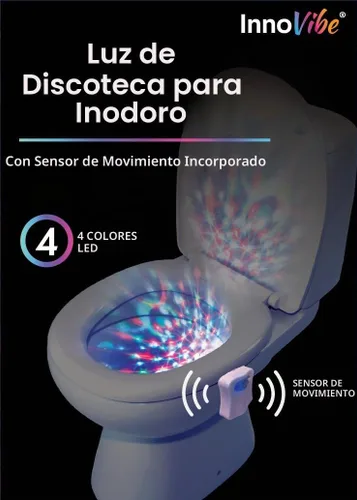 Vista 7 de Luz de discoteca para inodoro, luz de baño con sensor de movimiento, luces LED de baño, accesorios de baño divertidos, luces de inodoro dentro