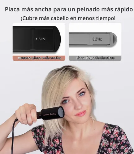 Vista 3 de FARERY Mini plancha de pelo de viaje, plancha plana portátil de 1.5 Negro