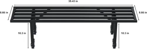 Vista 3 de Zhongma Soporte de metal para plantas de un nivel con ruedas, (35.43 pulgadas de largo x 8.66 pulgadas de ancho x 10.3 pulgadas de alto) soporte