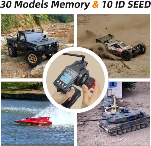 Vista 5 de Radiolink RC4GS V3 2.4G - Transmisor de radio RC de 5 canales y 2 receptores de giroscopio R6FG Combo de radio para camión oruga, coche, barco