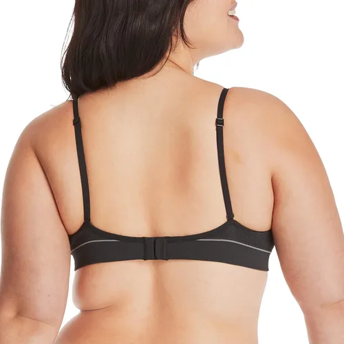 Vista 3 de Hanes Bralette de canalé triangular sin costuras Originals para mujer, brasier acanalado suave, ajuste ComfortFlex
