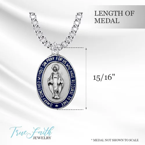 Vista 13 de TrueFaithJewelry Medalla milagrosa con borde esmaltado negro, 7/8 pulgadas