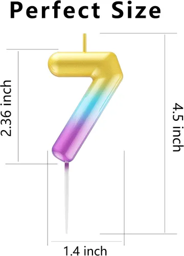 Vista 55 de Velas de número 9 arcoíris con número 3D para decoración de fiesta de pastel de cumpleaños, suministros de celebración de aniversario de boda