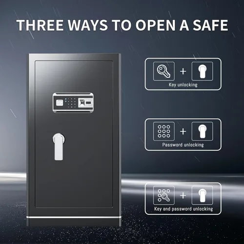 Vista 6 de Caja fuerte grande de 8.1 pies cúbicos para el hogar, caja de seguridad digital ignífuga con bolsa impermeable e ignífuga, caja de seguridad