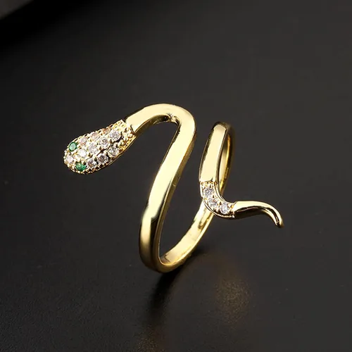 Vista 6 de MUNIGSMUR Anillos chapados en oro de 18 quilates para mujeres y adolescentes que no se deslustran con circonita cúbica, mariposa, serpiente, malla