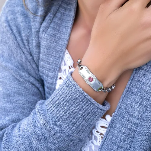 Vista 4 de Divoti Signature Custom Engraved Medical Alert ID Bracelet for Woman