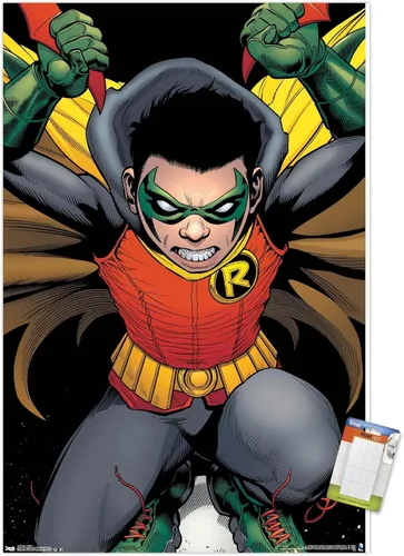 Vista 10 de Trends International DC Comics - Póster de pared de Robin - Damian Wayne, 14.725 x 22.375 pulgadas, versión enmarcada de madera de granero