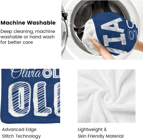 Vista 7 de Dr.TOUGH Mantas personalizadas para niños y adultos, mantas personalizadas con nombre, manta personalizada para niños con nombre, regalos