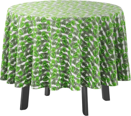 Vista 31 de Mantel redondo para interior/exterior de 58 pulgadas, mantel redondo impermeable para patio, manteles para mesa circular de primavera/verano