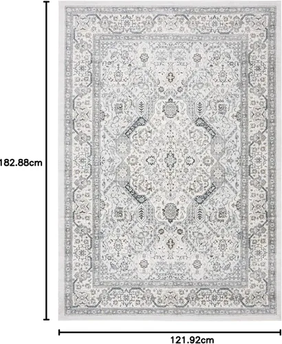 Vista 48 de SAFAVIEH - Colección Isabella, alfombra decorativa - 2'2" x 5', azul y crema, diseño oriental, no desprende pelusa y fácil cuidado, ideal para áreas