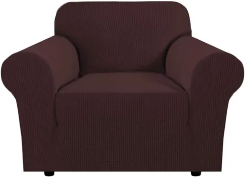 Vista 54 de H.VERSAILTEX Funda elástica para sofá, fundas suaves para muebles de 3 cojines, con tela jacquard gruesa a cuadros con parte inferior elástica, sofá