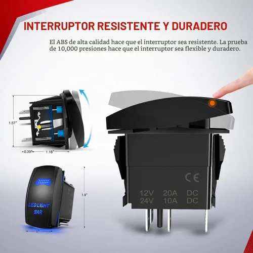 Vista 4 de Barra de luz LED Nilight. arnés de cableado, kit de 12 V, interruptor basculante, láser de 5 pines, interruptor de encendido y apagado impermeable