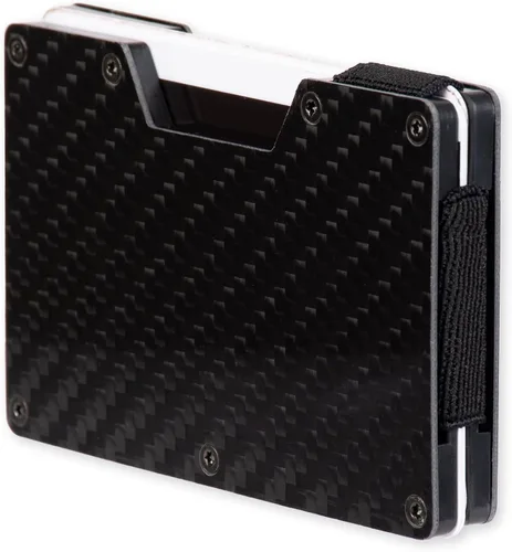 Vista 5 de Exact Fit Men's Minimalist RFID Slim Expandable Hardside Card Case Wallet with Money Clip
