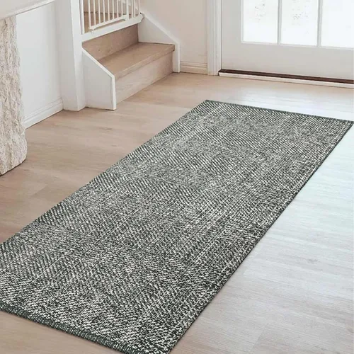 Vista 142 de LEEVAN Alfombra lavable para baño, alfombra tejida negra de 2 x 3 pies para entrada, alfombra de puerta delantera de algodón, alfombras pequeñas