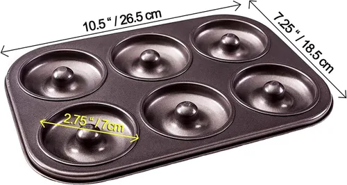Vista 2 de Dohnuts - Molde para donas – Mini donas y bagel antiadherente premium de 6 tazas – para pasteles horneados caseros más saludables