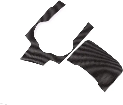 Vista 6 de Fibra de carbono ABS para Alfa Romeo Giulia 2017-2019 Interior del coche consola central cambio panel cubierta ajuste auto accesorios