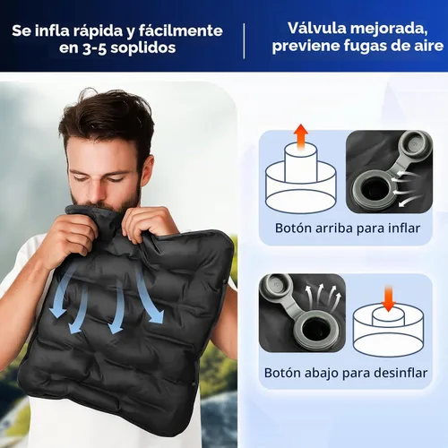 Vista 5 de HiiPeak Cojín inflable para asiento, almohadilla compacta ligera para asiento de estadio, cojín de asiento de aire para camping, para viajes