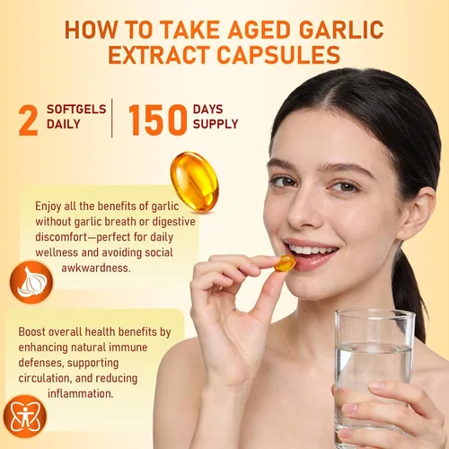Vista 5 de Extracto de ajo envejecido, 7500 mg inodoro por porción, potente suplemento antioxidante, apoyo inmunológico, vegetariano, totalmente natural, sin