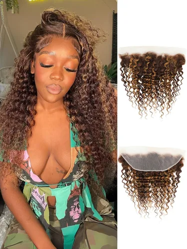 Vista 22 de Cabello Humano Rizado Castaño Rojizo, Trama Gruesa Castaño Cobrizo Rojo Coloreado Ondas Profundas Paquetes Individuales Cabello Humano 12A Tejido