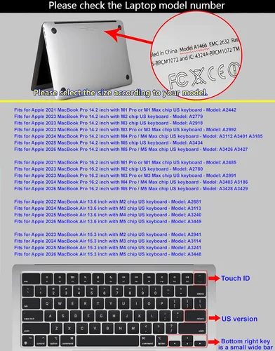 Vista 6 de Final Cut Pro Shortcut US Layout - Funda de silicona para teclado de MacBook de 14 pulgadas A2442 16 A2485 con (chip M1/Max) Liquid Retina XDR