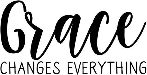 Vista 4 de Calcomanía de vinilo para pared, Grace Changes Everything, 11 x 22 pulgadas, moderna, minimalista, bonita, con cita cursiva para el hogar