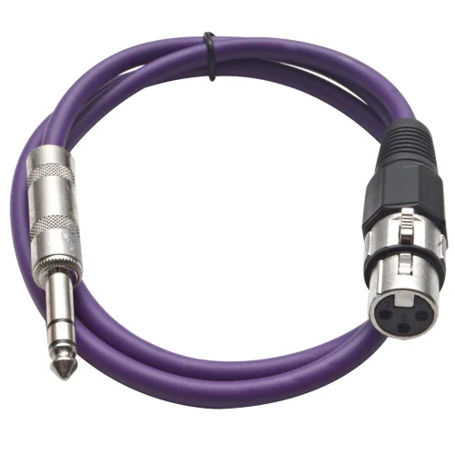 Vista 19 de Seismic Audio - SATRXL-F2 - Cable de conexión XLR naranja de 2 pies hembra a 1/4" TRS