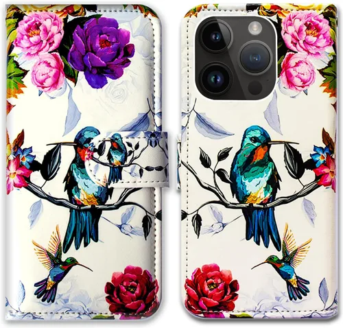 Vista 25 de Bcov Funda para iPhone 15 Pro Max, funda de piel con tapa y soporte para tarjeta y soporte para iPhone 15 Pro Max
