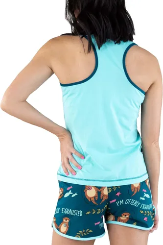 Vista 2 de Lazy One Matching Pajamas for Women, Cute Pajama Shorts and Tank Top Set
