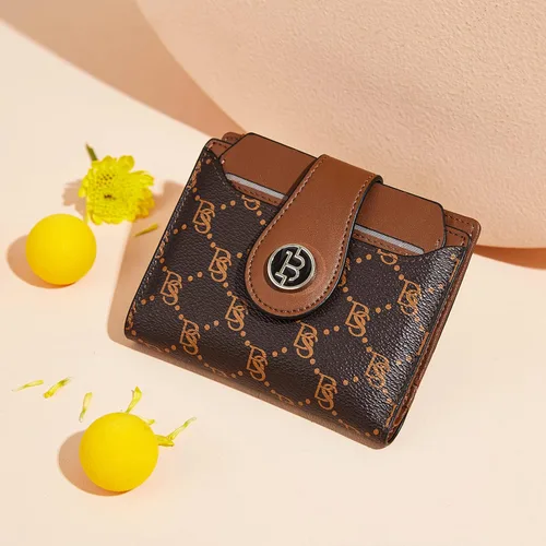 Vista 2 de BOSTANTEN - Billetera de cuero para mujer con bloqueo RFID, pequeña, con cremallera, de bolsillo, para tarjetas, con ventana para documento