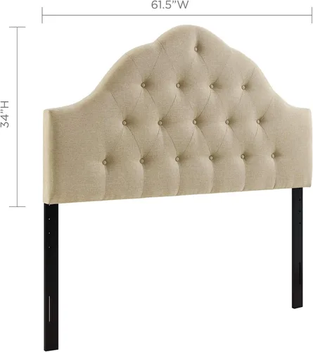 Vista 2 de Modway Sovereign Cabecero doble tapizado con botones, Tela