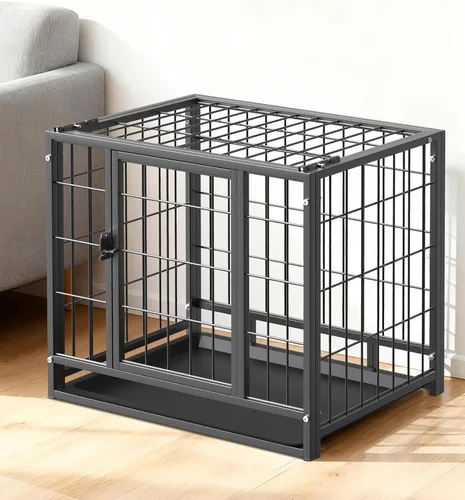 Vista 7 de Black 27 Inch Heavy Duty Large Dog Crate,Indestructible Dog Kennel Indoor