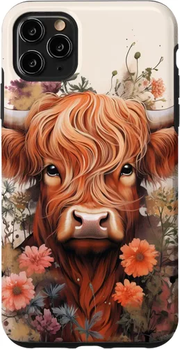 Vista 13 de Highland Cow Flowers Case for iPhone 17
