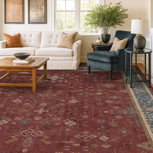Vista 171 de Hazo Haus – Alfombra pequeña para entrada, cocina o baño, antideslizante con base de goma, resistente a las manchas y a la decoloración, diseño